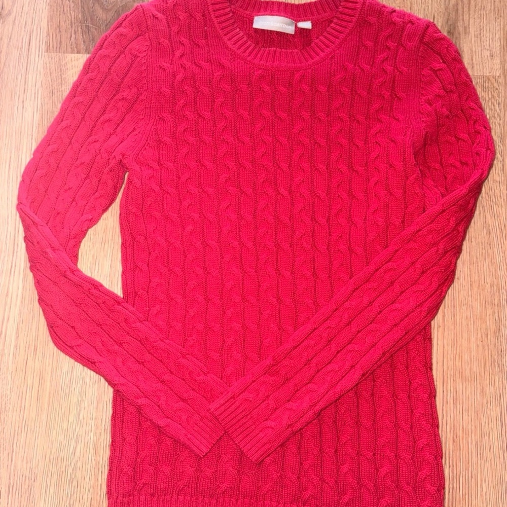 Croft & Barrow Vibrant Red Cable Knit Sweater
